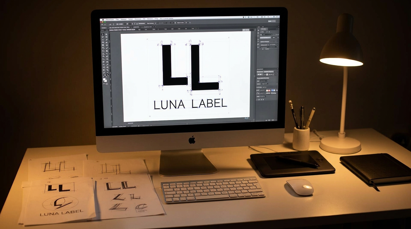 Luxury branding identity mockup with golden logo on black